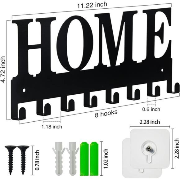 Key Holder for Wall, Nail-Free Key Holder, Key Rack Key Holder Wall Mounted - Picture 6 of 6